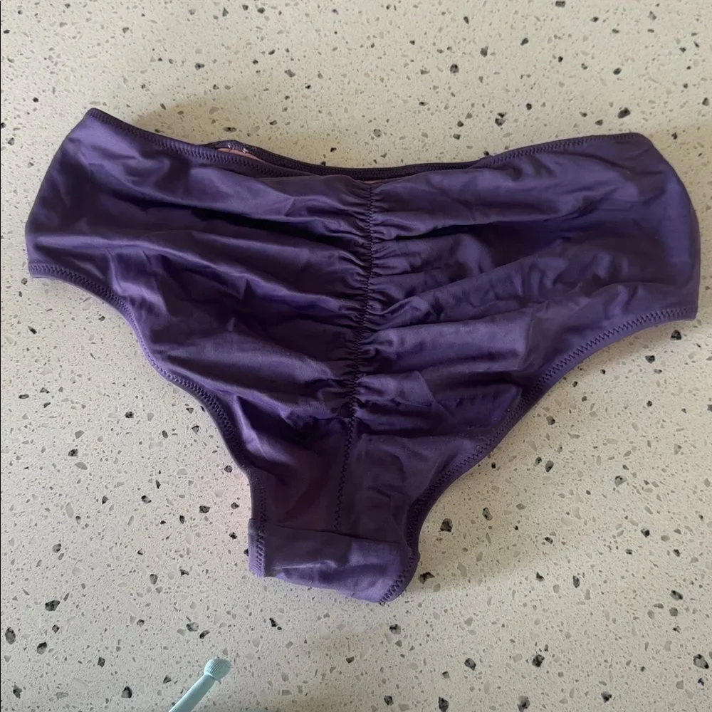 Bundle (2) Athleta Blue & Victoria’s Secret Purple Swim Bottoms Bikini Size S